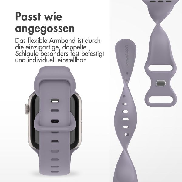 imoshion Silikonband⁺ für die Apple Watch Series 1-9 / SE - 38/40/41 mm / Series 10 - 42 mm - Lavender - Größe S/M