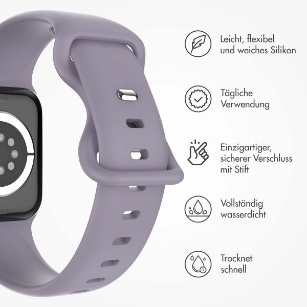 imoshion Silikonband⁺ für die Apple Watch Series 1-9 / SE - 38/40/41 mm / Series 10 - 42 mm - Lavender - Größe S/M