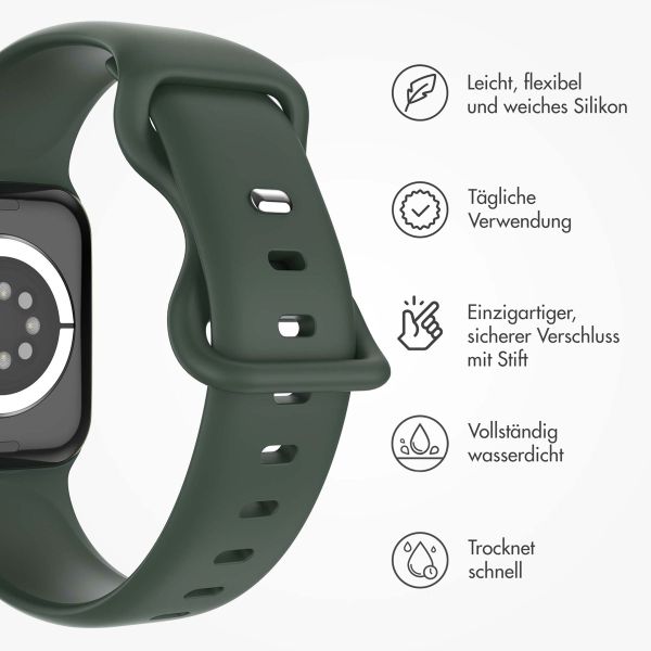 imoshion Silikonband⁺ für die Apple Watch Series 1-9 / SE - 38/40/41 mm / Series 10 - 42 mm - Olive - Größe S/M