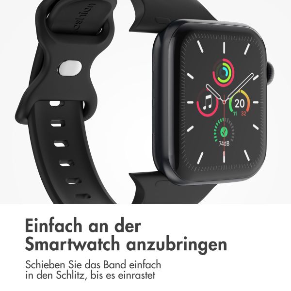 imoshion Silikonband⁺ für die Apple Watch Series 1-10 / SE / Ultra (2) - 42/44/45/46/49 mm - Schwarz - Größe M/L