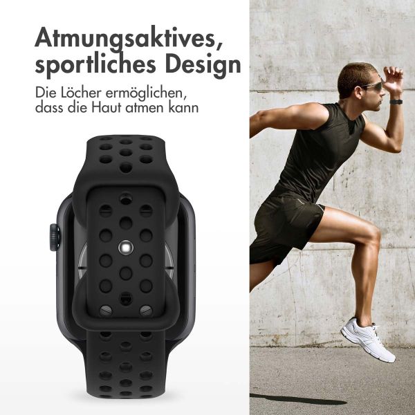 imoshion Sportarmband⁺ für die Apple Watch Series 1-9 / SE - 38/40/41 mm / Series 10 - 42 mm - Größe S/M - Schwarz