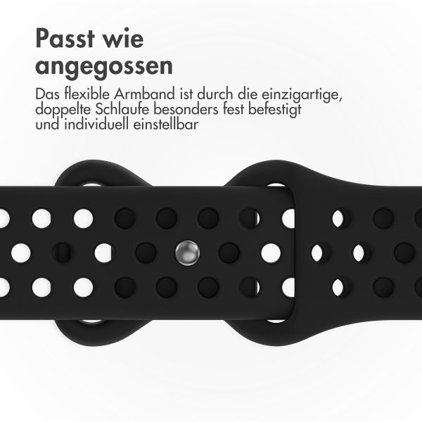 imoshion Sportarmband⁺ für die Apple Watch Series 1-9 / SE - 38/40/41 mm / Series 10 - 42 mm - Größe S/M - Schwarz