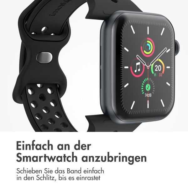 imoshion Sportarmband⁺ für die Apple Watch Series 1-9 / SE - 38/40/41 mm / Series 10 - 42 mm - Größe S/M - Schwarz