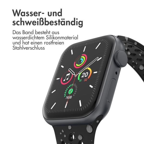 imoshion Sportarmband⁺ für die Apple Watch Series 1-9 / SE - 38/40/41 mm / Series 10 - 42 mm - Größe S/M - Schwarz