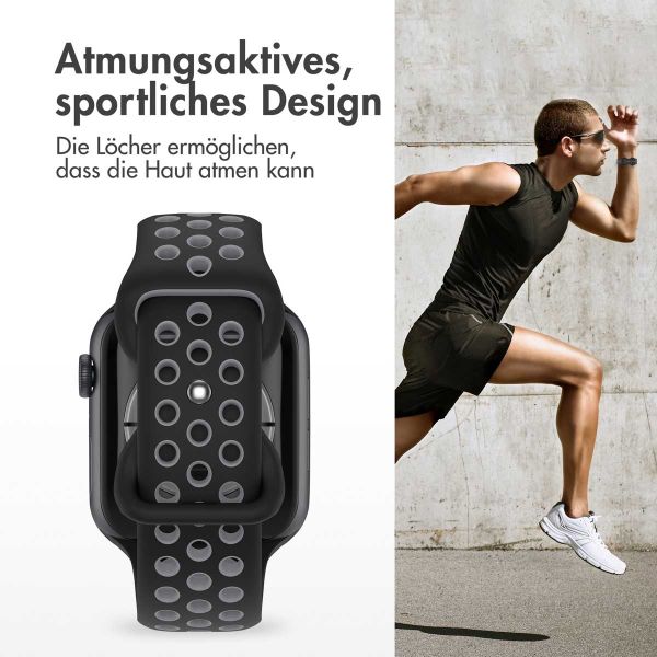 imoshion Sportarmband⁺ für die Apple Watch Series 1-9 / SE - 38/40/41 mm / Series 10 - 42 mm - Größe S/M - Black & Anthracite