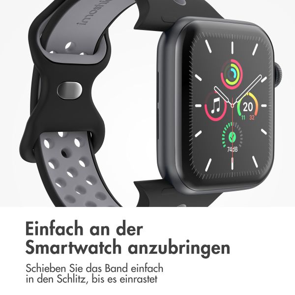 imoshion Sportarmband⁺ für die Apple Watch Series 1-9 / SE - 38/40/41 mm / Series 10 - 42 mm - Größe S/M - Black & Anthracite