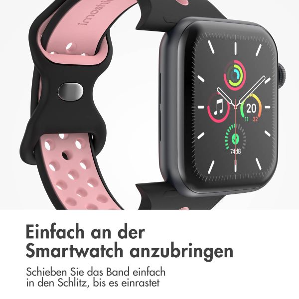 imoshion Sportarmband⁺ für die Apple Watch Series 1-9 / SE - 38/40/41 mm / Series 10 - 42 mm - Größe S/M - Black Pink