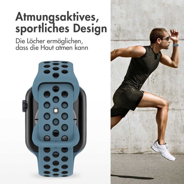 imoshion Sportarmband⁺ für die Apple Watch Series 1-9 / SE - 38/40/41 mm / Series 10 - 42 mm - Größe S/M - Celestial Teal & Black