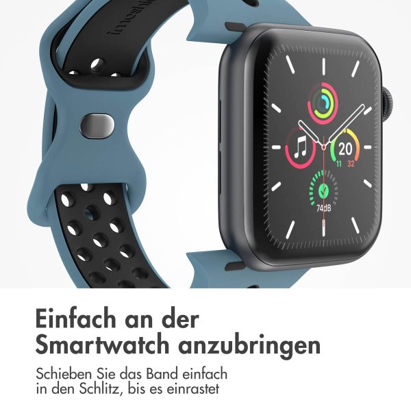 imoshion Sportarmband⁺ für die Apple Watch Series 1-9 / SE - 38/40/41 mm / Series 10 - 42 mm - Größe S/M - Celestial Teal & Black