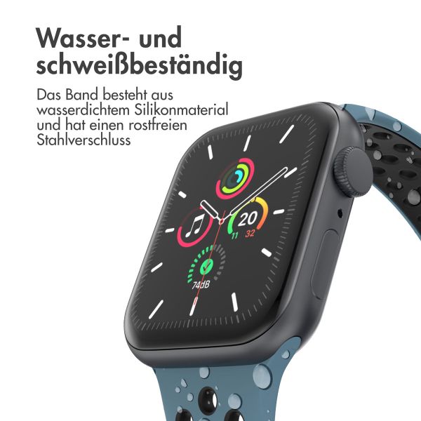 imoshion Sportarmband⁺ für die Apple Watch Series 1-9 / SE - 38/40/41 mm / Series 10 - 42 mm - Größe S/M - Celestial Teal & Black