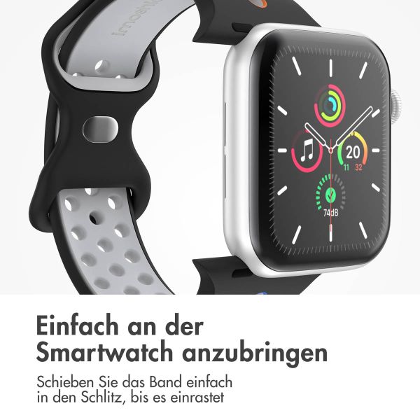 imoshion Sportarmband⁺ für die Apple Watch Series 1-9 / SE - 38/40/41 mm / Series 10 - 42 mm - Größe S/M - Black Rainbow