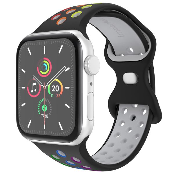 imoshion Sportarmband⁺ für die Apple Watch Series 1-9 / SE - 38/40/41 mm / Series 10 - 42 mm - Größe S/M - Black Rainbow