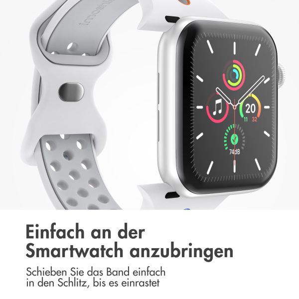 imoshion Sportarmband⁺ für die Apple Watch Series 1-9 / SE - 38/40/41 mm / Series 10 - 42 mm - Größe S/M - White Rainbow