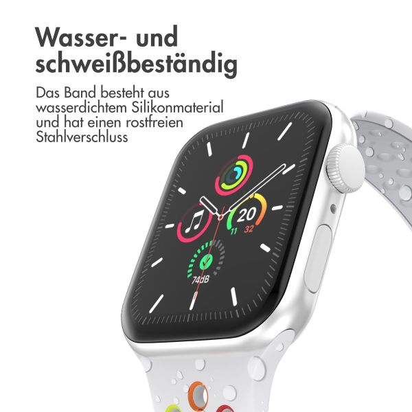 imoshion Sportarmband⁺ für die Apple Watch Series 1-9 / SE - 38/40/41 mm / Series 10 - 42 mm - Größe S/M - White Rainbow