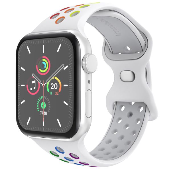 imoshion Sportarmband⁺ für die Apple Watch Series 1-9 / SE - 38/40/41 mm / Series 10 - 42 mm - Größe S/M - White Rainbow