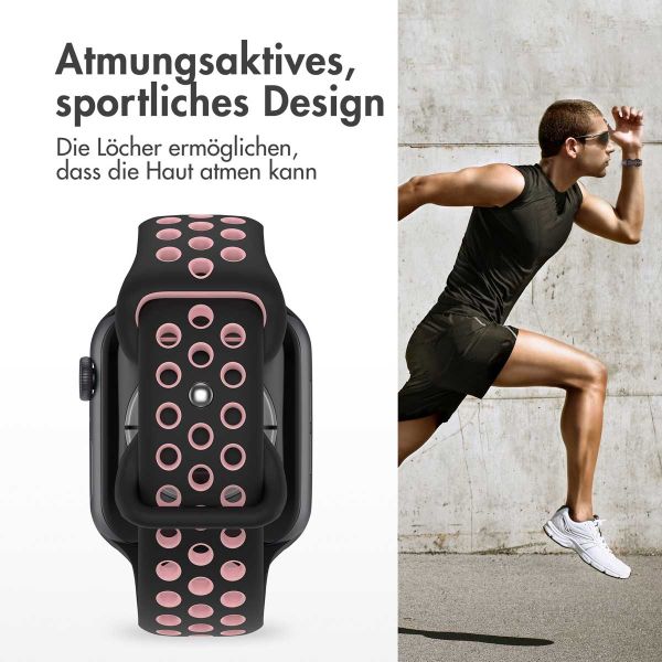 imoshion Sportarmband⁺ für die Apple Watch Series 1-9 / SE - 38/40/41 mm / Series 10 - 42 mm - Größe M/L - Black Pink