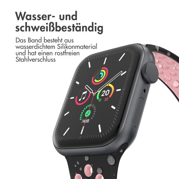 imoshion Sportarmband⁺ für die Apple Watch Series 1-9 / SE - 38/40/41 mm / Series 10 - 42 mm - Größe M/L - Black Pink