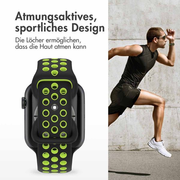 imoshion Sportarmband⁺ für die Apple Watch Series 1-9 / SE - 38/40/41 mm / Series 10 - 42 mm - Größe M/L - Black Volt