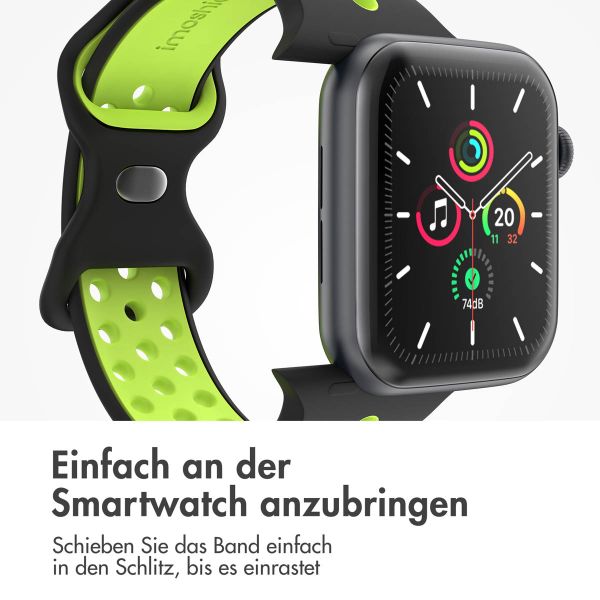 imoshion Sportarmband⁺ für die Apple Watch Series 1-9 / SE - 38/40/41 mm / Series 10 - 42 mm - Größe M/L - Black Volt