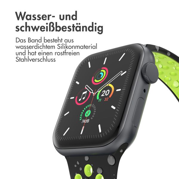 imoshion Sportarmband⁺ für die Apple Watch Series 1-9 / SE - 38/40/41 mm / Series 10 - 42 mm - Größe M/L - Black Volt