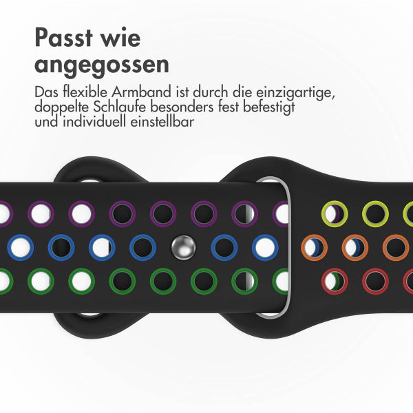 imoshion Sportarmband⁺ für die Apple Watch Series 1-9 / SE - 38/40/41 mm / Series 10 - 42 mm - Größe M/L - Black Rainbow