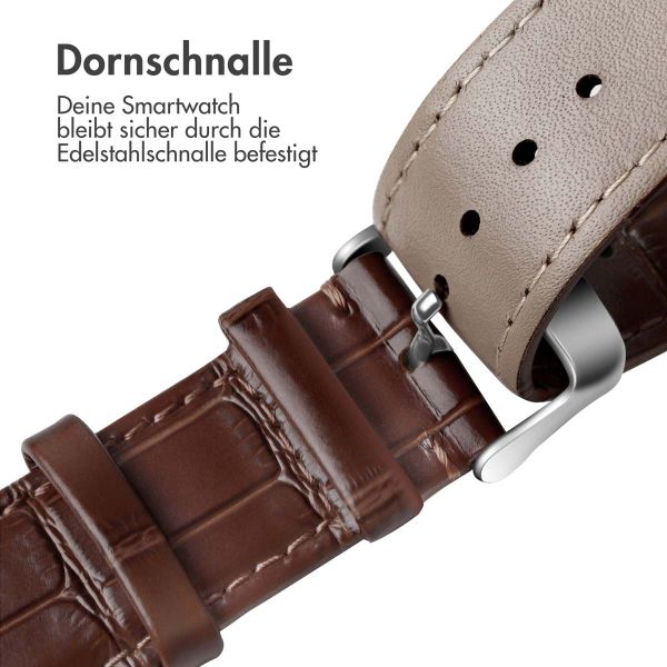 imoshion Leder-Krokodilarmband für die Apple Watch Series 1-9 / SE - 38/40/41 mm / Series 10 - 42 mm - Braun