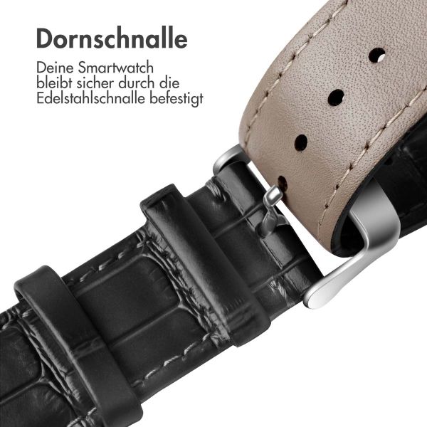 imoshion Leder-Krokodilarmband für die Apple Watch Series 1-10 / SE / Ultra (2) - 42/44/45/46/49 mm - Schwarz