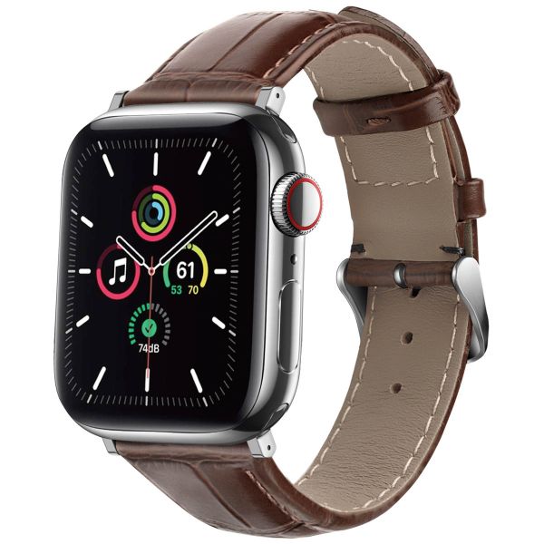 imoshion Leder-Krokodilarmband für die Apple Watch Series 1-10 / SE / Ultra (2) - 42/44/45/46/49 mm - Braun