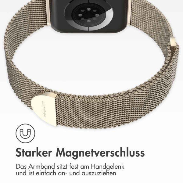 imoshion Mailändische Magnetarmband für die Apple Watch Series 1-9 / SE - 38/40/41 mm / Series 10 - 42 mm - Größe S - Starlight