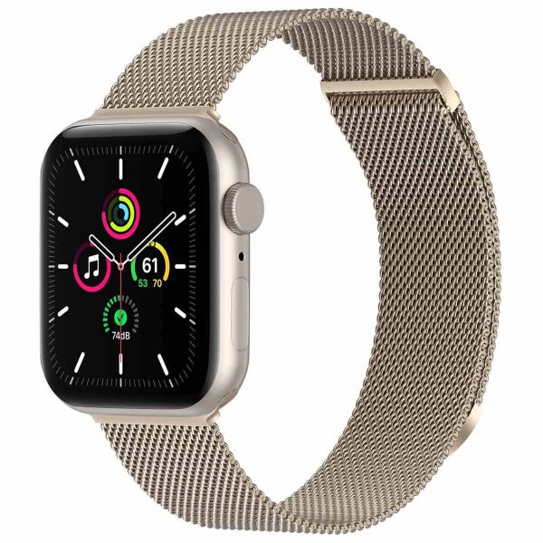 imoshion Mailändische Magnetarmband für die Apple Watch Series 1-9 / SE - 38/40/41 mm / Series 10 - 42 mm - Größe S - Starlight