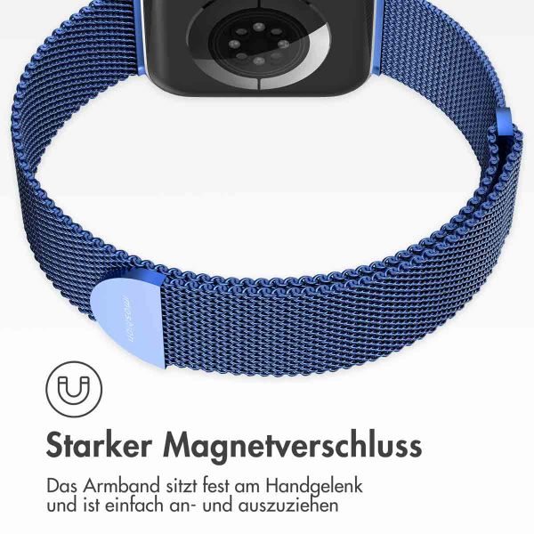 imoshion Mailändische Magnetarmband für die Apple Watch Series 1-9 / SE - 38/40/41 mm / Series 10 - 42 mm - Größe S - Blau