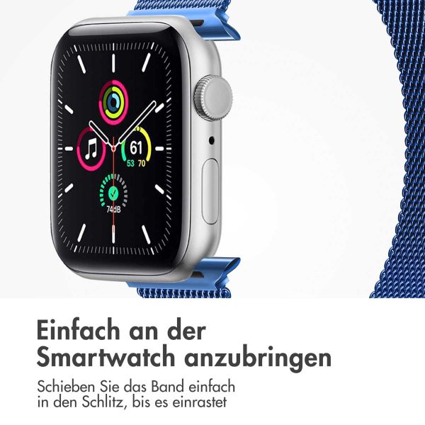 imoshion Mailändische Magnetarmband für die Apple Watch Series 1-9 / SE - 38/40/41 mm / Series 10 - 42 mm - Größe S - Blau