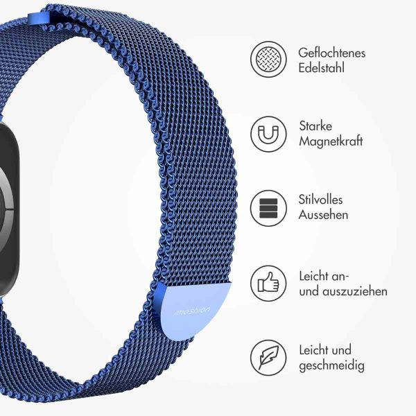 imoshion Mailändische Magnetarmband für die Apple Watch Series 1-9 / SE - 38/40/41 mm / Series 10 - 42 mm - Größe S - Blau