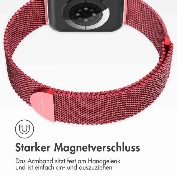 imoshion Mailändische Magnetarmband für die Apple Watch Series 1-9 / SE - 38/40/41 mm / Series 10 - 42 mm - Größe S - Rot