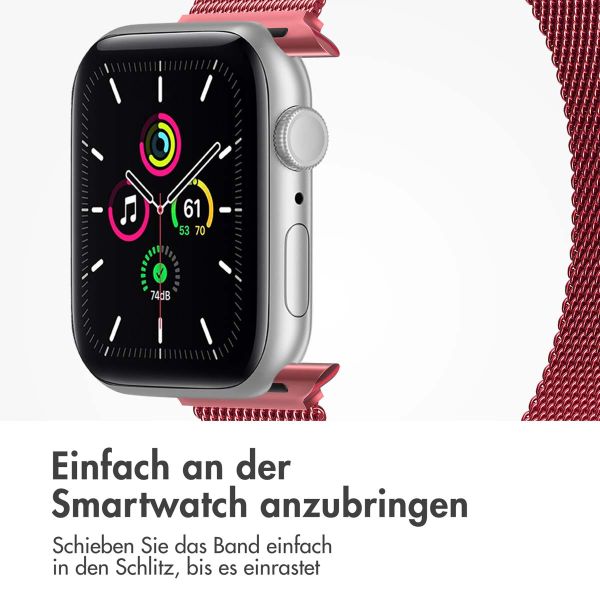 imoshion Mailändische Magnetarmband für die Apple Watch Series 1-9 / SE - 38/40/41 mm / Series 10 - 42 mm - Größe S - Rot