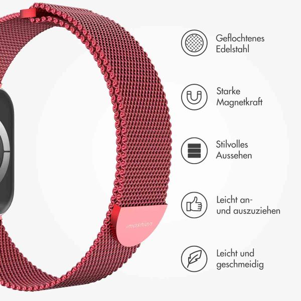 imoshion Mailändische Magnetarmband für die Apple Watch Series 1-9 / SE - 38/40/41 mm / Series 10 - 42 mm - Größe S - Rot