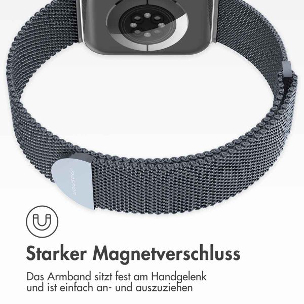 imoshion Mailändische Magnetarmband für die Apple Watch Series 1-9 / SE - 38/40/41 mm / Series 10 - 42 mm - Größe S - Grau