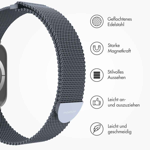 imoshion Mailändische Magnetarmband für die Apple Watch Series 1-9 / SE - 38/40/41 mm / Series 10 - 42 mm - Größe S - Grau