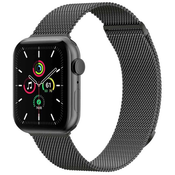 imoshion Mailändische Magnetarmband für die Apple Watch Series 1-9 / SE - 38/40/41 mm / Series 10 - 42 mm - Größe S - Space Gray