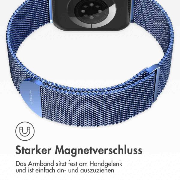 imoshion Mailändische Magnetarmband für die Apple Watch Series 1-9 / SE - 38/40/41 mm / Series 10 - 42 mm - Größe M - Blau