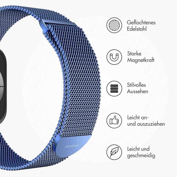 imoshion Mailändische Magnetarmband für die Apple Watch Series 1-9 / SE - 38/40/41 mm / Series 10 - 42 mm - Größe M - Blau