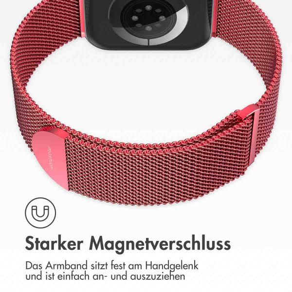 imoshion Mailändische Magnetarmband für die Apple Watch Series 1-9 / SE - 38/40/41 mm / Series 10 - 42 mm - Größe M - Rot