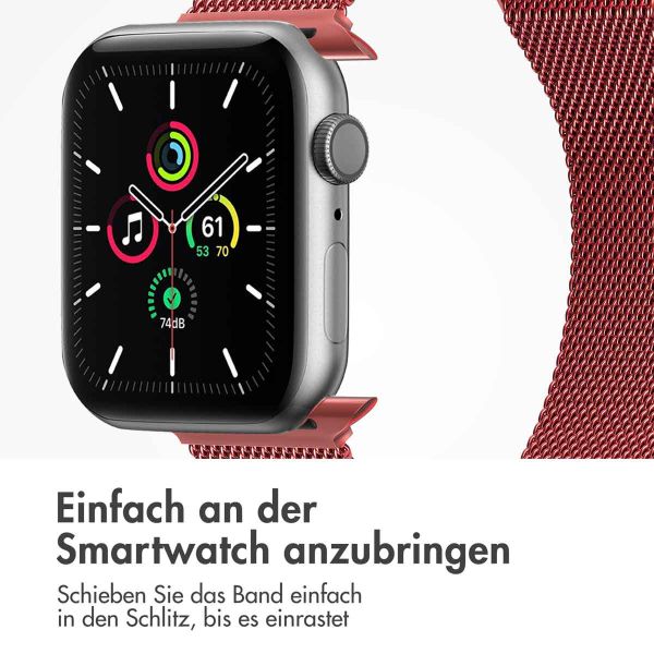 imoshion Mailändische Magnetarmband für die Apple Watch Series 1-9 / SE - 38/40/41 mm / Series 10 - 42 mm - Größe M - Rot