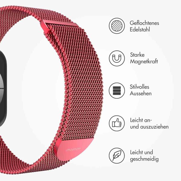 imoshion Mailändische Magnetarmband für die Apple Watch Series 1-9 / SE - 38/40/41 mm / Series 10 - 42 mm - Größe M - Rot