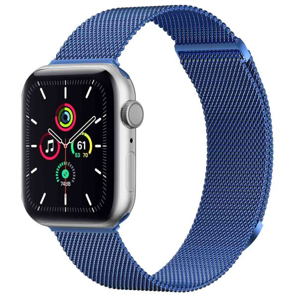 imoshion Mailändische Magnetarmband für die Apple Watch Series 1-10 / SE / Ultra (2) - 42/44/45/46/49 mm - Größe M - Blau