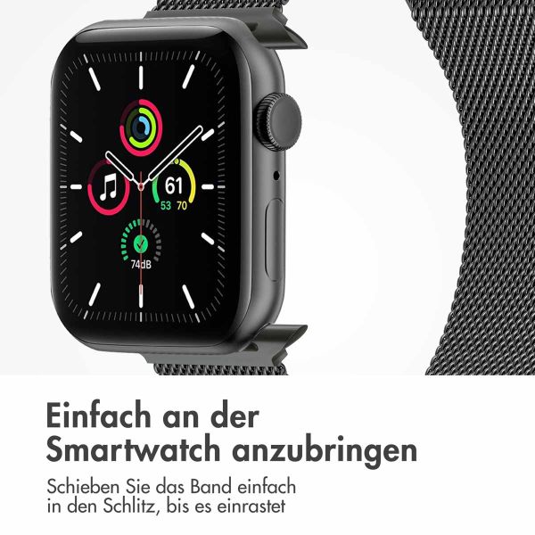 imoshion Mailändische Magnetarmband für die Apple Watch Series 1-10 / SE / Ultra (2) - 42/44/45/46/49 mm - Größe M - Space Gray