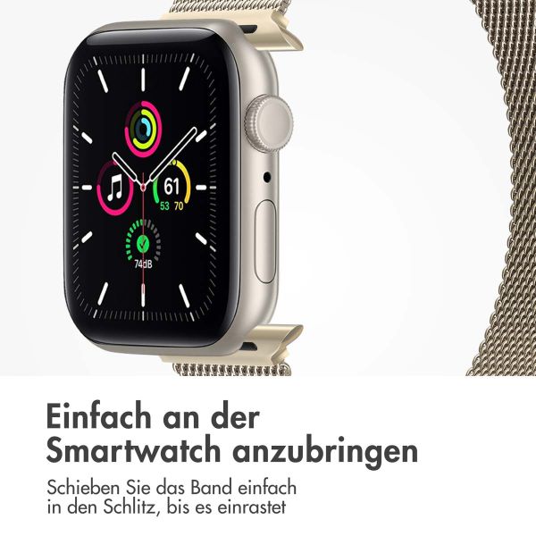 imoshion Mailändische Magnetarmband für die Apple Watch Series 1-10 / SE / Ultra (2) - 42/44/45/46/49 mm - Größe S - Starlight