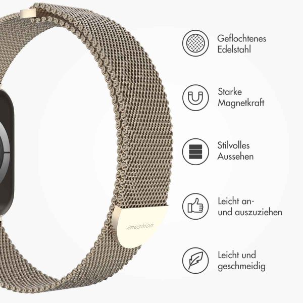 imoshion Mailändische Magnetarmband für die Apple Watch Series 1-10 / SE / Ultra (2) - 42/44/45/46/49 mm - Größe S - Starlight