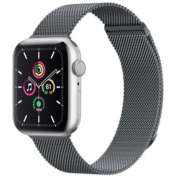 imoshion Mailändische Magnetarmband für die Apple Watch Series 1-10 / SE / Ultra (2) - 42/44/45/46/49 mm - Größe S - Grau