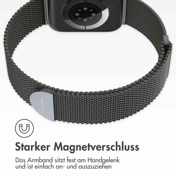 imoshion Mailändische Magnetarmband für die Apple Watch Series 1-10 / SE / Ultra (2) - 42/44/45/46/49 mm - Größe S - Space Gray